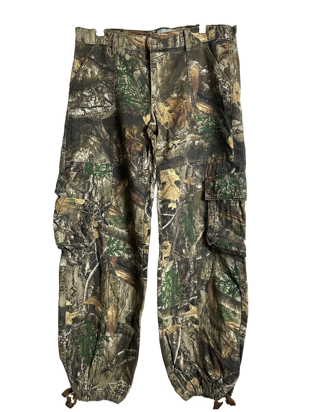 Revice Los Angeles Real Tree Cargo Jeans Sz 30 Camo Utility Wide Leg Made In USA